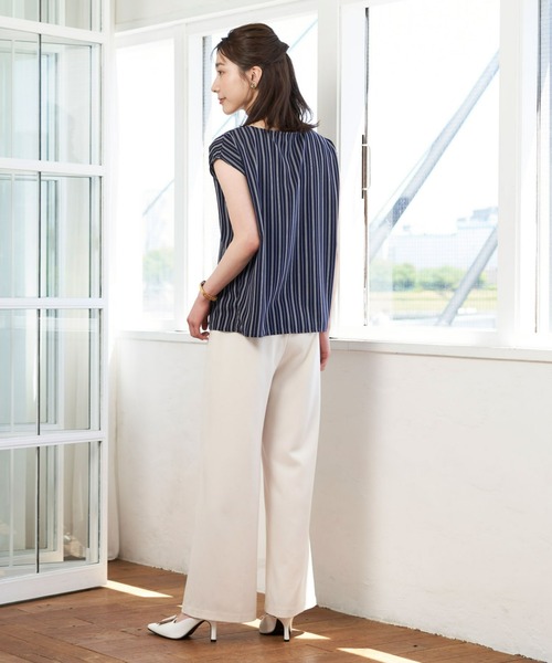 TOKYO SHIRTS(トウキョウシャツ)の「フロントビジューノースリーブブラウス(シャツ/ブラウス・レディース・オフホワイト/ブラック/ネイビー・L/M)」の16枚目の写真