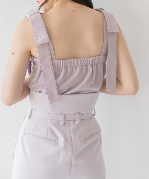 RANDA（ランダ）の「2WAYショルダーリボントップス（タンクトップ・レディース・グレー/クリーム/パープル・0/1）」の15枚目の写真