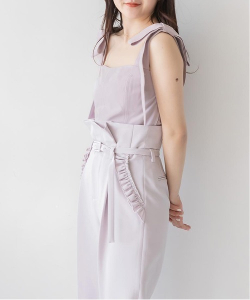 RANDA（ランダ）の「2WAYショルダーリボントップス（タンクトップ・レディース・グレー/クリーム/パープル・0/1）」の16枚目の写真