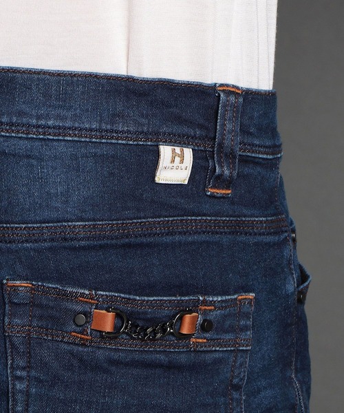 HIDEAWAYS NICOLE（ハイダウェイニコル）の「黒顔料ビットデニムパンツ（デニムパンツ・メンズ・ブラック/オフホワイト/インディゴブルー・SMALL/MEDIUM/LARGE/X-LARGE）」の11枚目の写真