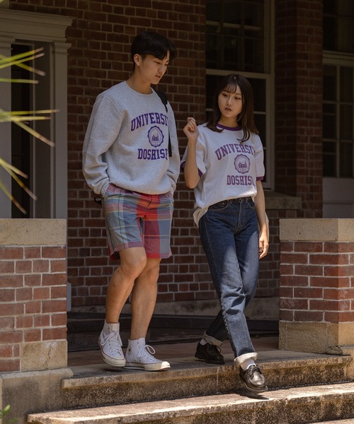 Russell Athletic（ラッセルアスレティック）の「【DOSHISHA UNIVERSITY】カレッジロゴTシャツB（Tシャツ/カットソー・メンズ・ホワイト/パープル・XL/S/M/L）」の8枚目の写真
