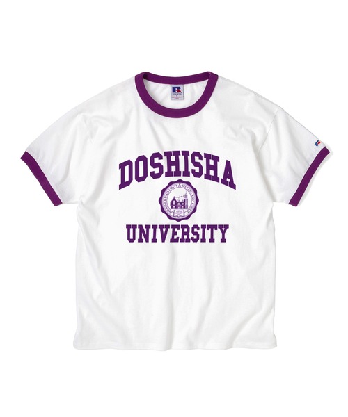 Russell Athletic（ラッセルアスレティック）の「【DOSHISHA UNIVERSITY】カレッジロゴTシャツB（Tシャツ/カットソー・メンズ・ホワイト/パープル・XL/S/M/L）」の2枚目の写真