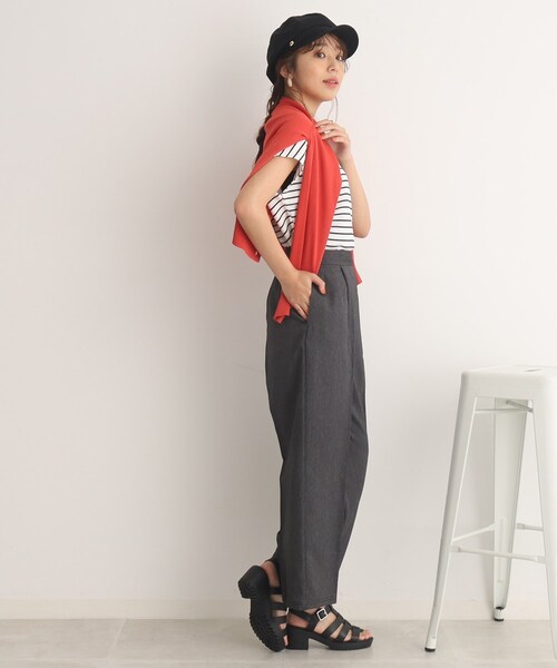 DRESKIP(ドレスキップ)の「◆大人のキレイめコーデに! デニム調 金ボタン ワイドパンツ(その他パンツ・レディース・ブルー/ブラック/ベージュ・02/03/04)」の4枚目の写真