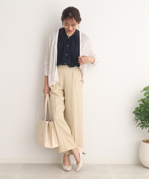 DRESKIP(ドレスキップ)の「◆大人のキレイめコーデに! デニム調 金ボタン ワイドパンツ(その他パンツ・レディース・ブルー/ブラック/ベージュ・02/03/04)」の14枚目の写真