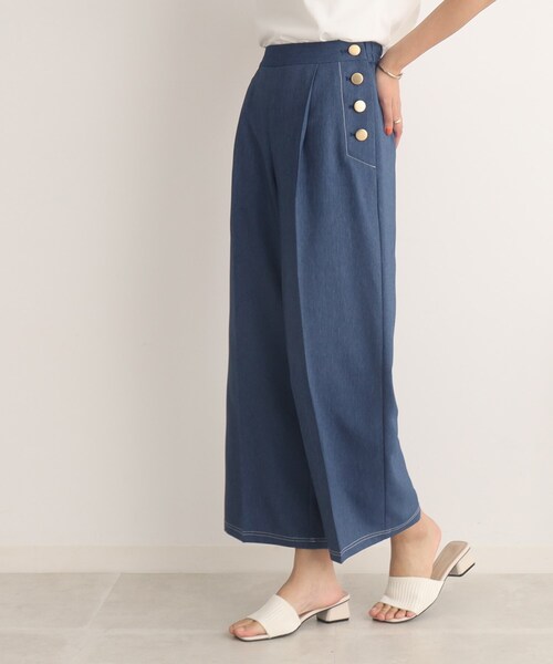 DRESKIP(ドレスキップ)の「◆大人のキレイめコーデに! デニム調 金ボタン ワイドパンツ(その他パンツ・レディース・ブルー/ブラック/ベージュ・02/03/04)」の21枚目の写真