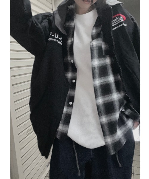 MASHIRO(マシロ)の「【MASHIRO】チェックシャツ(シャツ/ブラウス・レディース・ブラック・FREE)」の14枚目の写真
