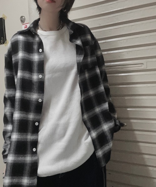 MASHIRO(マシロ)の「【MASHIRO】チェックシャツ(シャツ/ブラウス・レディース・ブラック・FREE)」の21枚目の写真