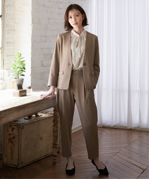 IKKA LOUNGE(イッカラウンジ)の「【セットアップ対応】Beasystretch ジャケット(テーラードジャケット・レディース・ブラウン/ブラック・S/M/L)」の19枚目の写真