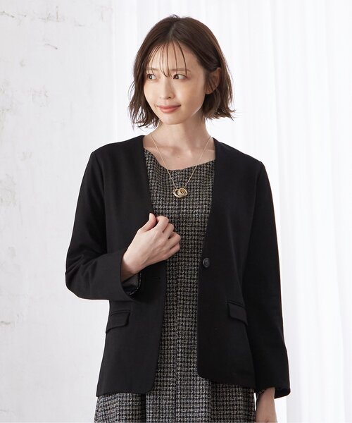 IKKA LOUNGE(イッカラウンジ)の「【セットアップ対応】Beasystretch ジャケット(テーラードジャケット・レディース・ブラウン/ブラック・S/M/L)」の2枚目の写真