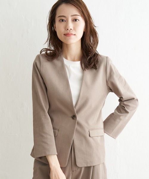 IKKA LOUNGE(イッカラウンジ)の「【セットアップ対応】Beasystretch ジャケット(テーラードジャケット・レディース・ブラウン/ブラック・S/M/L)」の5枚目の写真