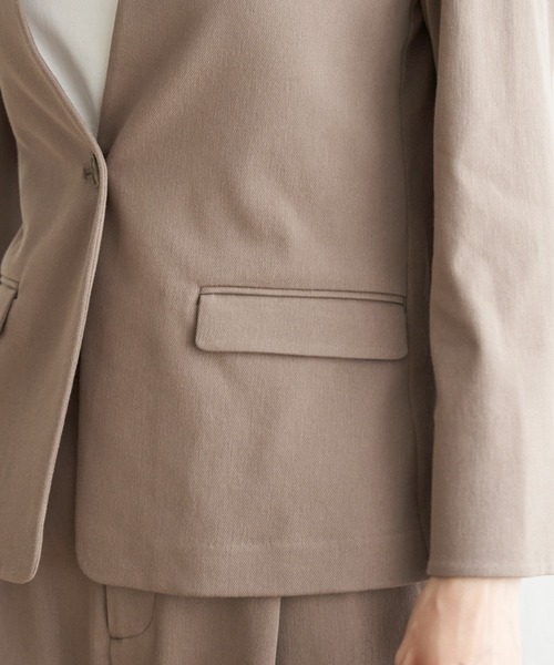 IKKA LOUNGE(イッカラウンジ)の「【セットアップ対応】Beasystretch ジャケット(テーラードジャケット・レディース・ブラウン/ブラック・S/M/L)」の8枚目の写真