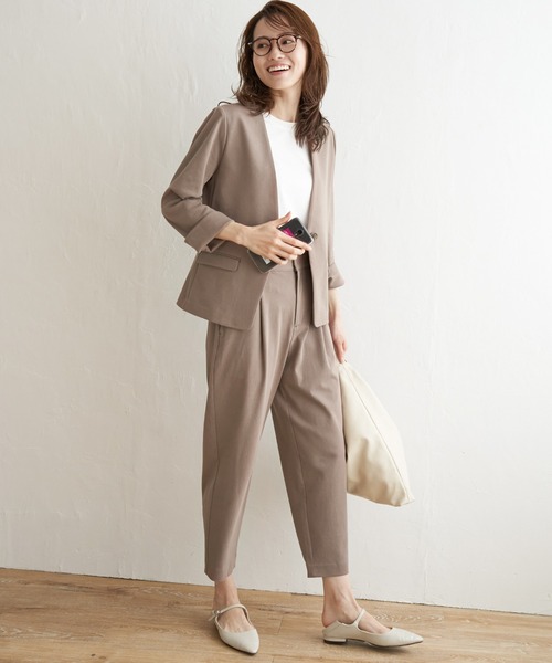 IKKA LOUNGE(イッカラウンジ)の「【セットアップ対応】Beasystretch ジャケット(テーラードジャケット・レディース・ブラウン/ブラック・S/M/L)」の7枚目の写真