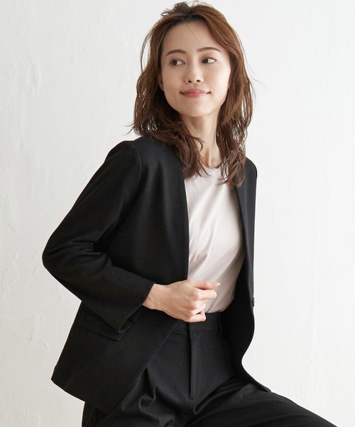 IKKA LOUNGE(イッカラウンジ)の「【セットアップ対応】Beasystretch ジャケット(テーラードジャケット・レディース・ブラウン/ブラック・S/M/L)」の15枚目の写真