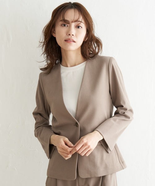 IKKA LOUNGE(イッカラウンジ)の「【セットアップ対応】Beasystretch ジャケット(テーラードジャケット・レディース・ブラウン/ブラック・S/M/L)」の14枚目の写真