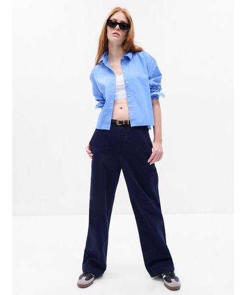 GAP(ギャップ)の「ミッドライズ ルーズフィット カーキチノパンツ(チノパンツ・レディース・ベージュ/ネイビー/グリーン・00/0/2/000/4/6/8/10)」の4枚目の写真