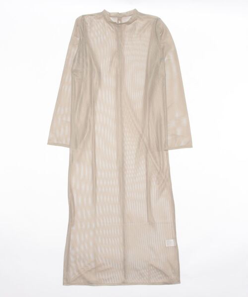 STYLEBLOCK（スタイルブロック）の「ファインメッシュシアーフレアスリーブワンピース（ワンピース・レディース・グレイッシュベージュ/ホワイト系その他/ブラック・M）」の3枚目の写真