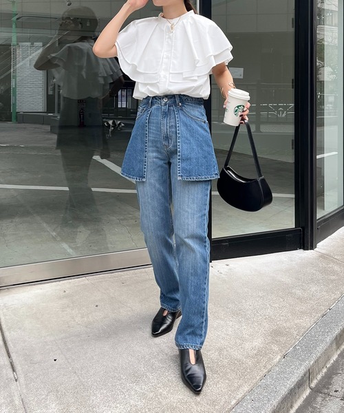 CAPRICIEUX LE'MAGE（カプリシューレマージュ）の「ケープフリルシャツ（シャツ/ブラウス・レディース・ブラック/ホワイト/ブラウン・FREE）」の15枚目の写真