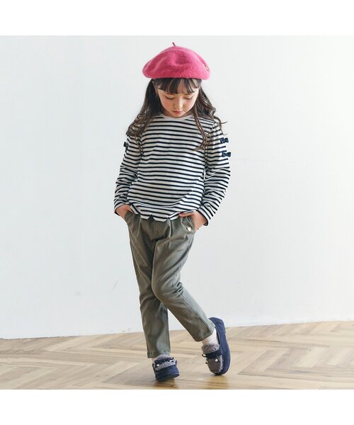 apres les cours（アプレレクール）の「リボンスカラップTシャツ（Tシャツ/カットソー・キッズ・ラベンダー/レッド/アイボリー/ブラック・100/110/90/80/130/140/120）」の5枚目の写真