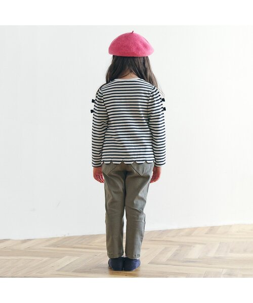 apres les cours（アプレレクール）の「リボンスカラップTシャツ（Tシャツ/カットソー・キッズ・ラベンダー/レッド/アイボリー/ブラック・100/110/90/80/130/140/120）」の14枚目の写真