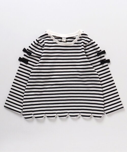 apres les cours（アプレレクール）の「リボンスカラップTシャツ（Tシャツ/カットソー・キッズ・ラベンダー/レッド/アイボリー/ブラック・100/110/90/80/130/140/120）」の10枚目の写真