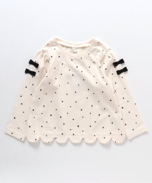 apres les cours（アプレレクール）の「リボンスカラップTシャツ（Tシャツ/カットソー・キッズ・ラベンダー/レッド/アイボリー/ブラック・100/110/90/80/130/140/120）」の7枚目の写真