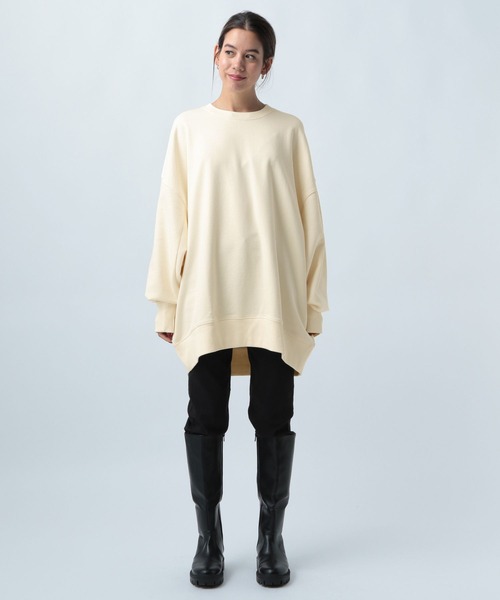 BAYFLOW（ベイフロー）の「裏毛BIGチュニック（チュニック・レディース・オフホワイト/杢グレー/ブラック/パープル・FREE）」の19枚目の写真