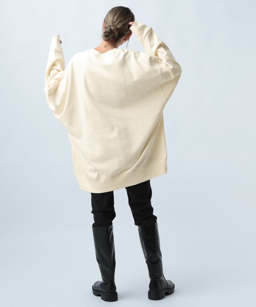 BAYFLOW（ベイフロー）の「裏毛BIGチュニック（チュニック・レディース・オフホワイト/杢グレー/ブラック/パープル・FREE）」の21枚目の写真