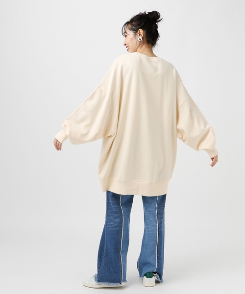 BAYFLOW（ベイフロー）の「裏毛BIGチュニック（チュニック・レディース・オフホワイト/杢グレー/ブラック/パープル・FREE）」の6枚目の写真