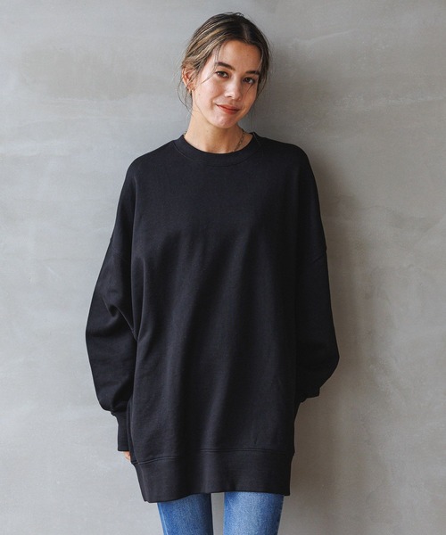 BAYFLOW（ベイフロー）の「裏毛BIGチュニック（チュニック・レディース・オフホワイト/杢グレー/ブラック/パープル・FREE）」の10枚目の写真