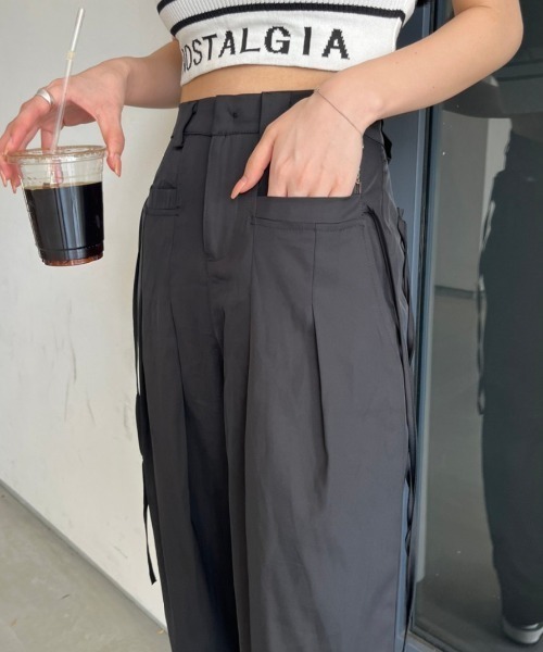 nemne store（ネンネストア）の「《Delfy》サイドリボンストレートスラックス（スラックス・レディース・ライトグレー/ブラック/スミクロ・SMALL/MEDIUM）」の14枚目の写真