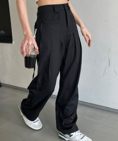 nemne store（ネンネストア）の「《Delfy》サイドリボンストレートスラックス（スラックス・レディース・ライトグレー/ブラック/スミクロ・SMALL/MEDIUM）」の11枚目の写真