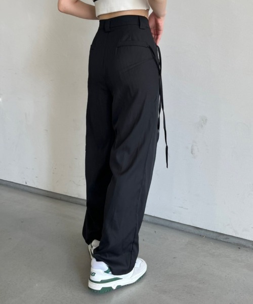 nemne store（ネンネストア）の「《Delfy》サイドリボンストレートスラックス（スラックス・レディース・ライトグレー/ブラック/スミクロ・SMALL/MEDIUM）」の15枚目の写真