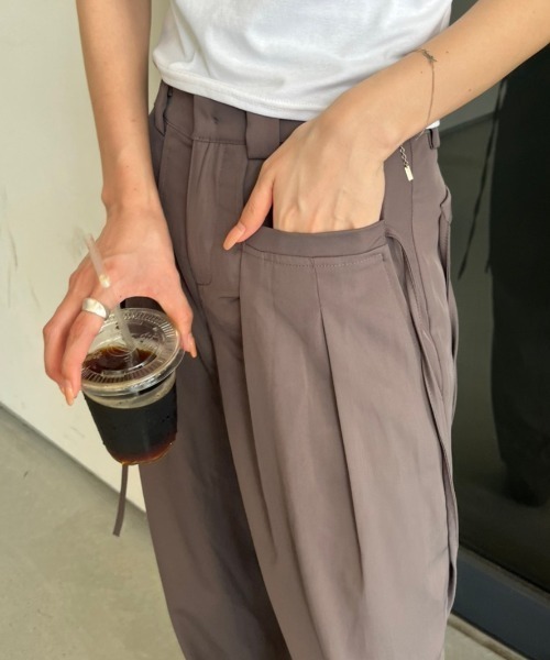 nemne store（ネンネストア）の「《Delfy》サイドリボンストレートスラックス（スラックス・レディース・ライトグレー/ブラック/スミクロ・SMALL/MEDIUM）」の21枚目の写真