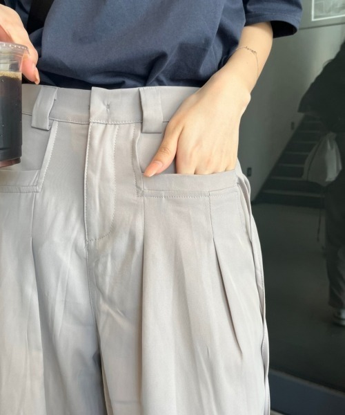 nemne store（ネンネストア）の「《Delfy》サイドリボンストレートスラックス（スラックス・レディース・ライトグレー/ブラック/スミクロ・SMALL/MEDIUM）」の4枚目の写真