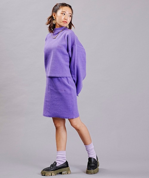 DISCUS ATHLETIC（ディスカス　アスレチック）の「DISCUS ATHLETIC/ディスカスアスレチック ダブルジャガードニット クロップドニット フレアスリーブ/セットアップ対応 3487-8974（ニット/セーター・レディース・ブラック/パープル・M）」の15枚目の写真