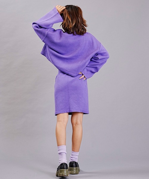 DISCUS ATHLETIC（ディスカス　アスレチック）の「DISCUS ATHLETIC/ディスカスアスレチック ダブルジャガードニット クロップドニット フレアスリーブ/セットアップ対応 3487-8974（ニット/セーター・レディース・ブラック/パープル・M）」の17枚目の写真