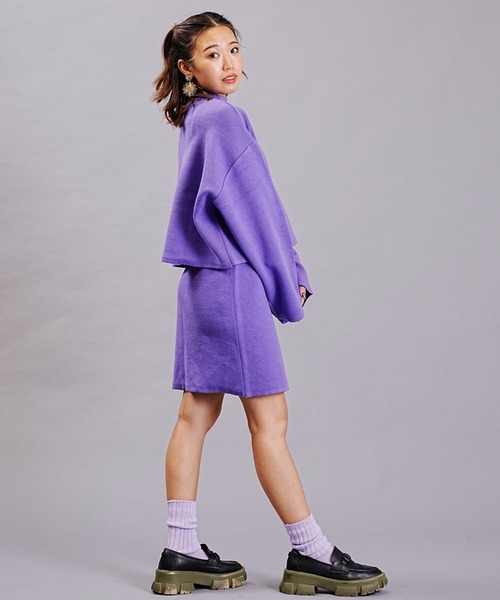 DISCUS ATHLETIC（ディスカス　アスレチック）の「DISCUS ATHLETIC/ディスカスアスレチック ダブルジャガードニット クロップドニット フレアスリーブ/セットアップ対応 3487-8974（ニット/セーター・レディース・ブラック/パープル・M）」の16枚目の写真