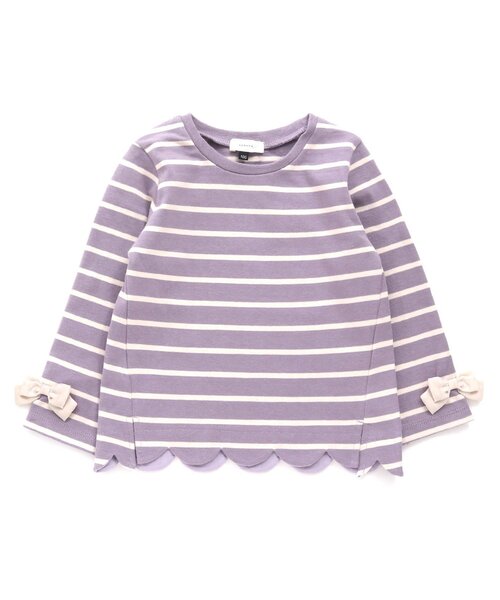 Seraph(セラフ)の「スカラップTシャツ(Tシャツ/カットソー・キッズ・ベージュ/アイボリー/レンガ/ラベンダー・80/100/90/110/120/140/130/95)」の7枚目の写真
