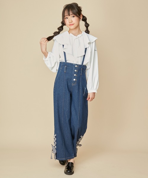 JENNI love（ジェニィラブ）の「ビッグドレープカラーブラウス（シャツ/ブラウス・キッズ・ピンク/ミント/オフホワイト・130cm/160cm/140cm/150cm）」の5枚目の写真