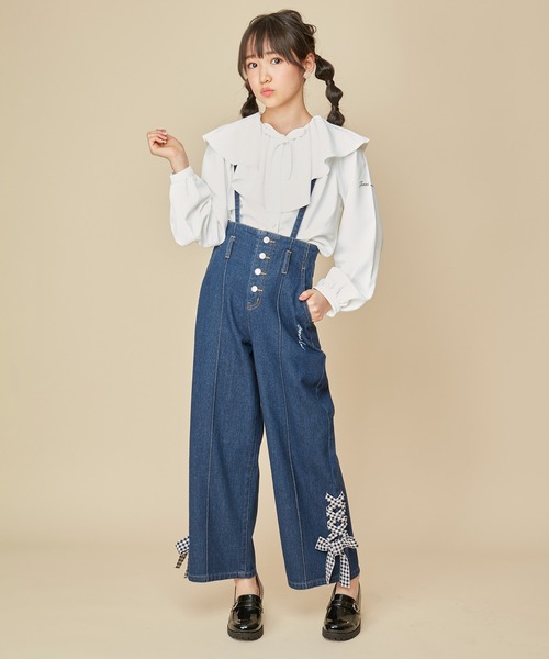 JENNI love（ジェニィラブ）の「ビッグドレープカラーブラウス（シャツ/ブラウス・キッズ・ピンク/ミント/オフホワイト・130cm/160cm/140cm/150cm）」の6枚目の写真