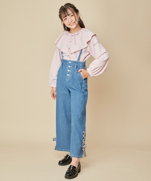 JENNI love（ジェニィラブ）の「ビッグドレープカラーブラウス（シャツ/ブラウス・キッズ・ピンク/ミント/オフホワイト・130cm/160cm/140cm/150cm）」の12枚目の写真