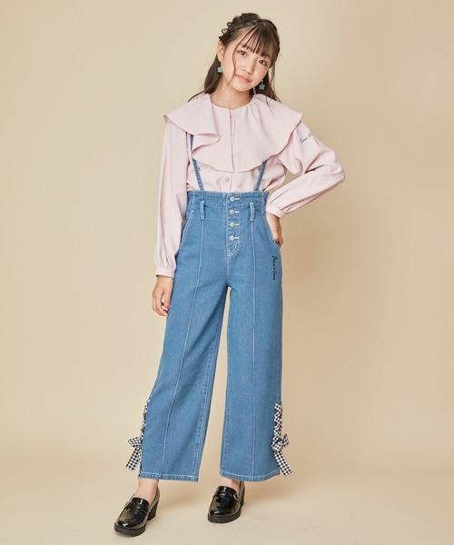 JENNI love（ジェニィラブ）の「ビッグドレープカラーブラウス（シャツ/ブラウス・キッズ・ピンク/ミント/オフホワイト・130cm/160cm/140cm/150cm）」の15枚目の写真