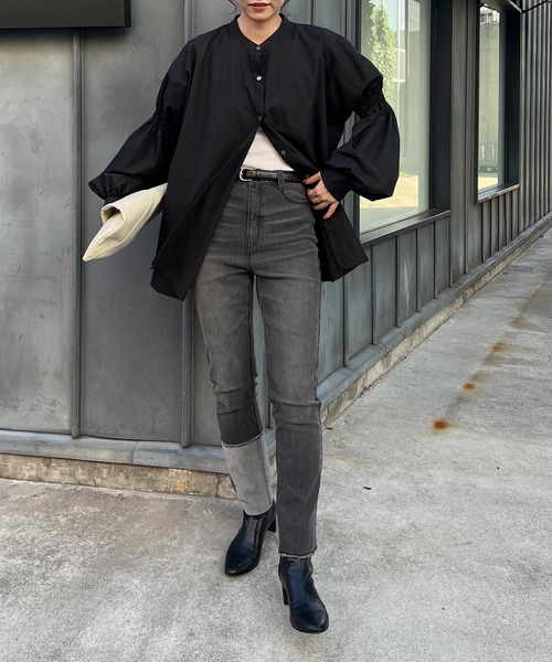 CAPRICIEUX LE'MAGE（カプリシューレマージュ）の「シャーリングシャツ（シャツ/ブラウス・レディース・ホワイト/ブラック/ベージュ・FREE）」の6枚目の写真