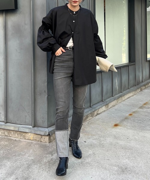 CAPRICIEUX LE'MAGE（カプリシューレマージュ）の「シャーリングシャツ（シャツ/ブラウス・レディース・ホワイト/ブラック/ベージュ・FREE）」の10枚目の写真