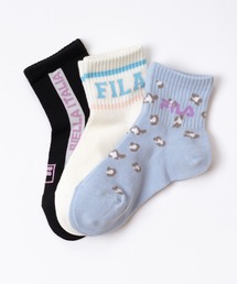 FILA/フィラ 3足セット 靴下 クルー丈ソックス ブランド ロゴ 子供用 くつした 15～20cm