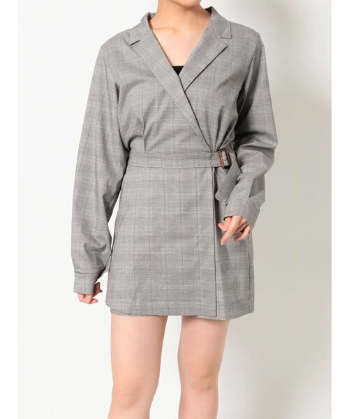 EVRIS（エヴリス）の「ロングスリーブシャツコンビネゾン（ワンピース・レディース・その他1/ブラック/ピンク・FREE）」の9枚目の写真