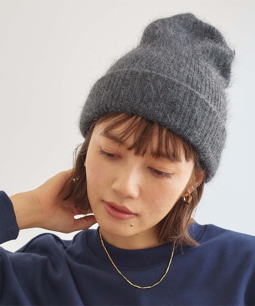 titivate(ティティベイト)の「アンゴラシャギーニット帽(ニットキャップ/ビーニー・レディース・ホワイト/ブラック/ブラウン/ピンク/チャコール・FREE)」の15枚目の写真