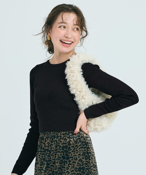 クロップド丈ニットトップス（ニット/セーター）｜coca（coca）（コカ