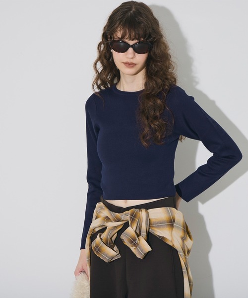 クロップド丈ニットトップス（ニット/セーター）｜coca（coca）（コカ