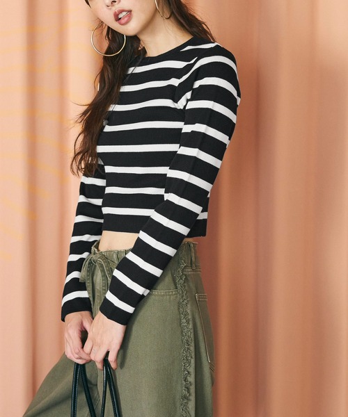 クロップド丈ニットトップス（ニット/セーター）｜coca（coca）（コカ